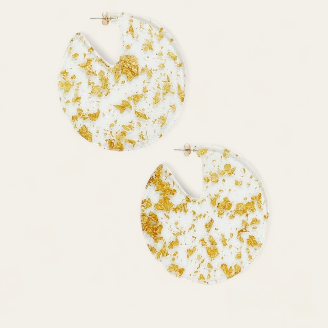 Boucles D'oreilles flocons dorés