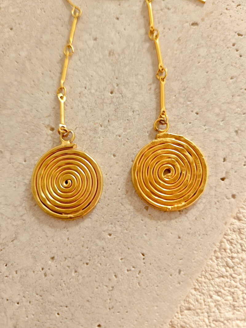 Boucles d'oreilles pendantes circulaires