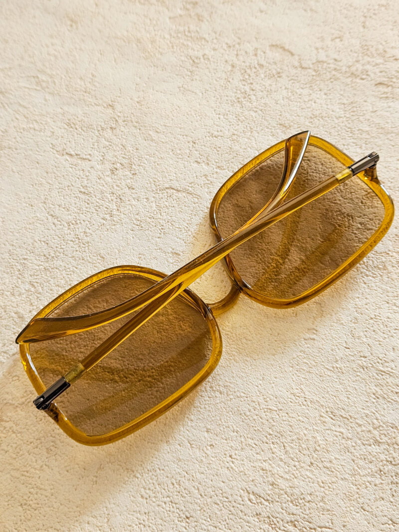 Lunettes de soleil oversize forme tubulaire - Marron brillant