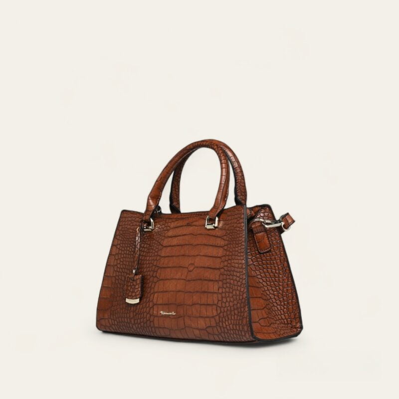 Sac à main motif en relief - marron