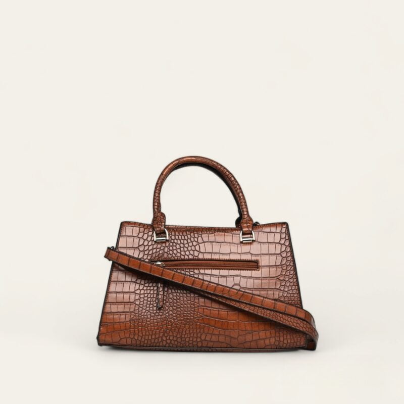 Sac à main motif en relief - marron