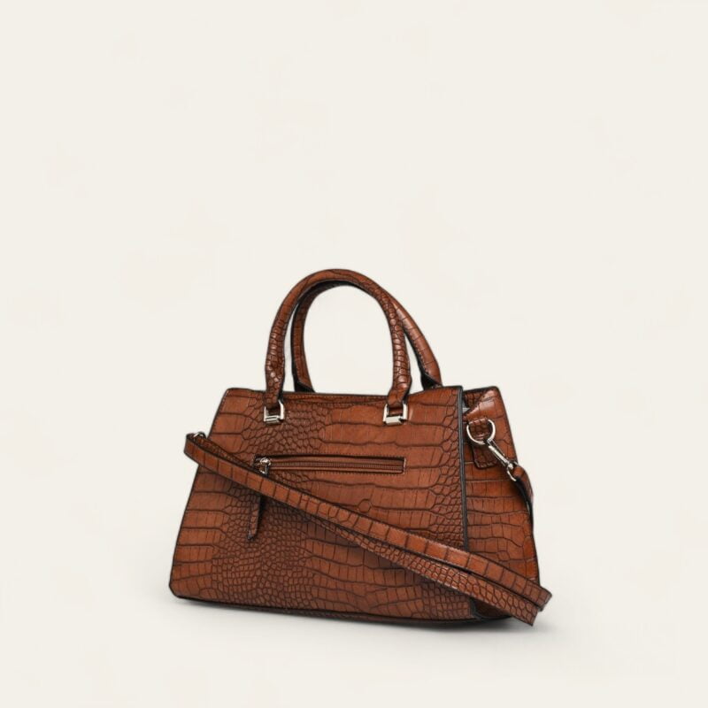 Sac à main motif en relief - marron