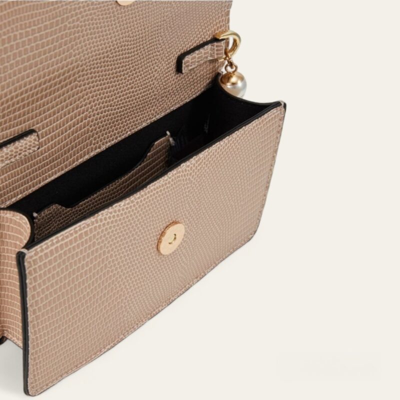 Mini sac bandoulière Bride avec perle - Nude