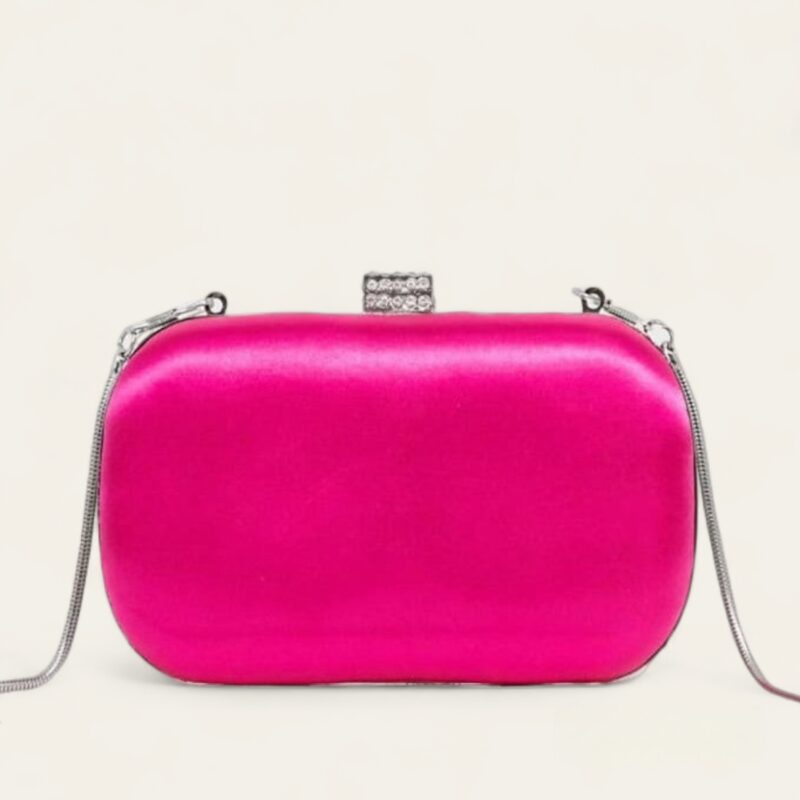 Pochette clutch en satin - Fuschia