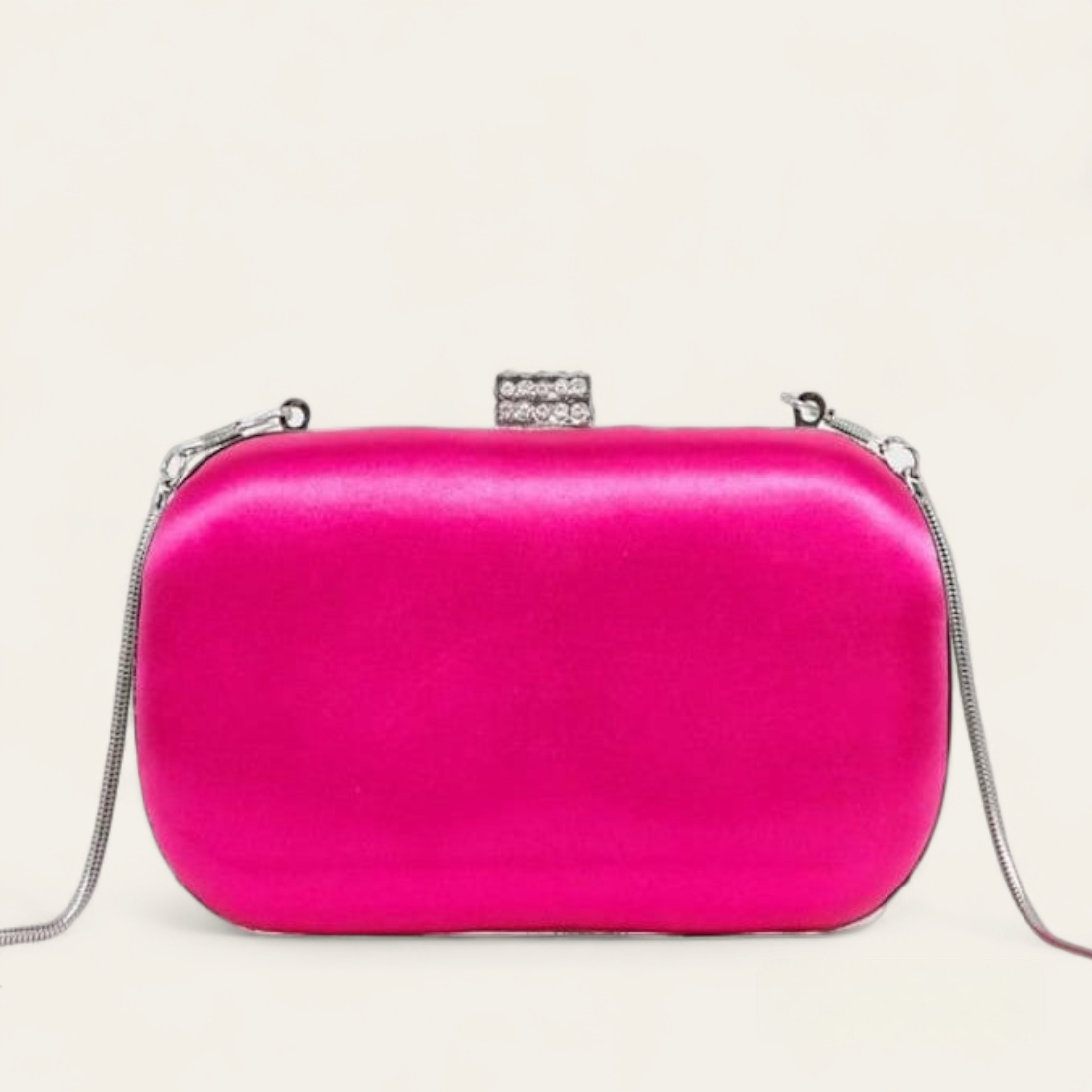 Pochette clutch en satin - Fuschia