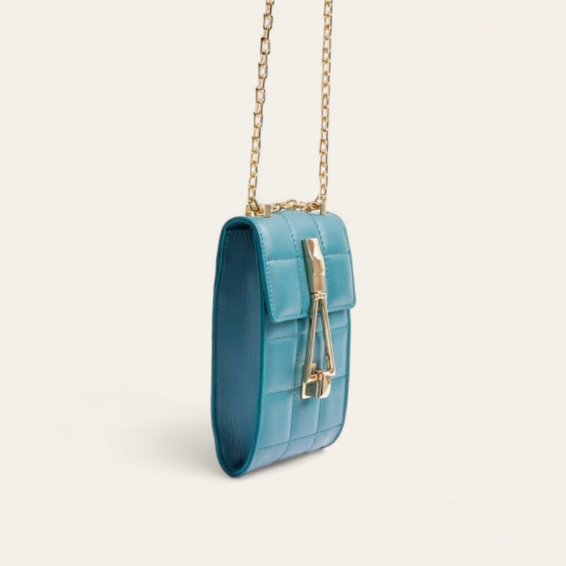 Sac à fermoir triangulaire- BLEU