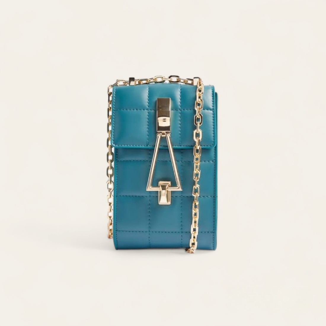 Sac à fermoir triangulaire- BLEU