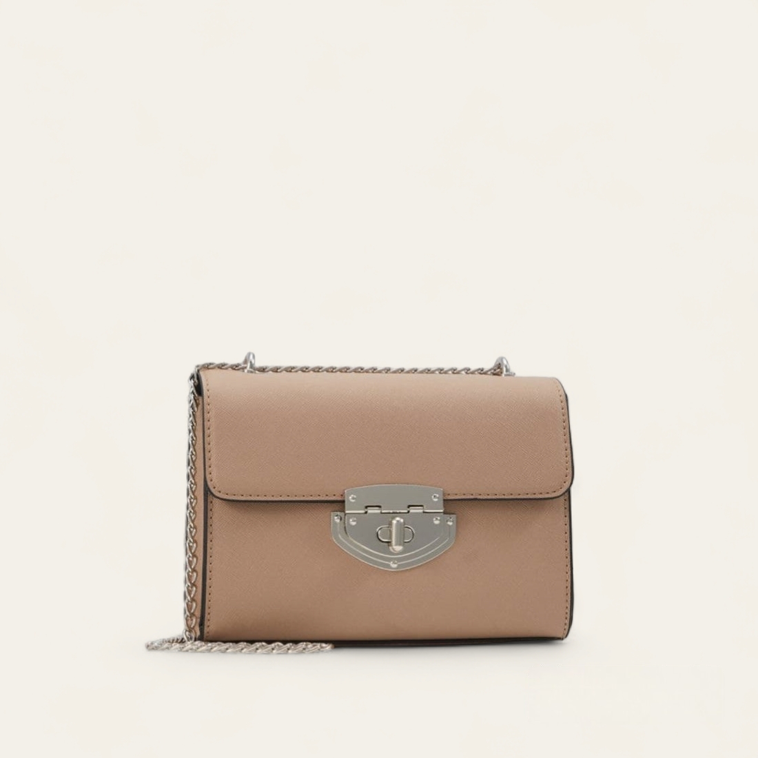 Sac portée épaule Bride en chaîne- Beige