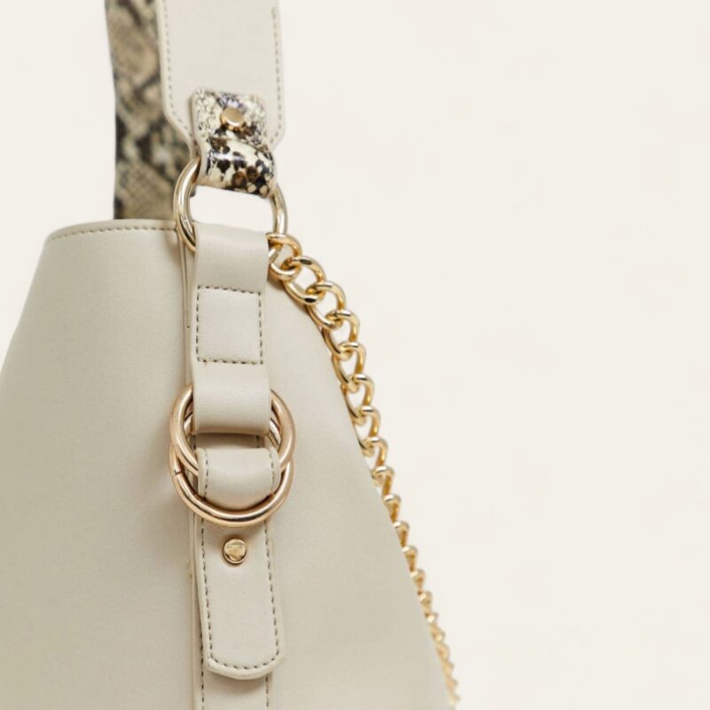 Sac portée épaules avec Chaine- Écru