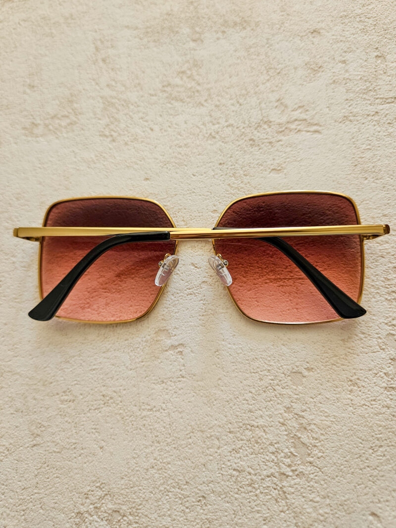 Lunettes de soleil en métal avec verres dégradés - Doré – Image 3