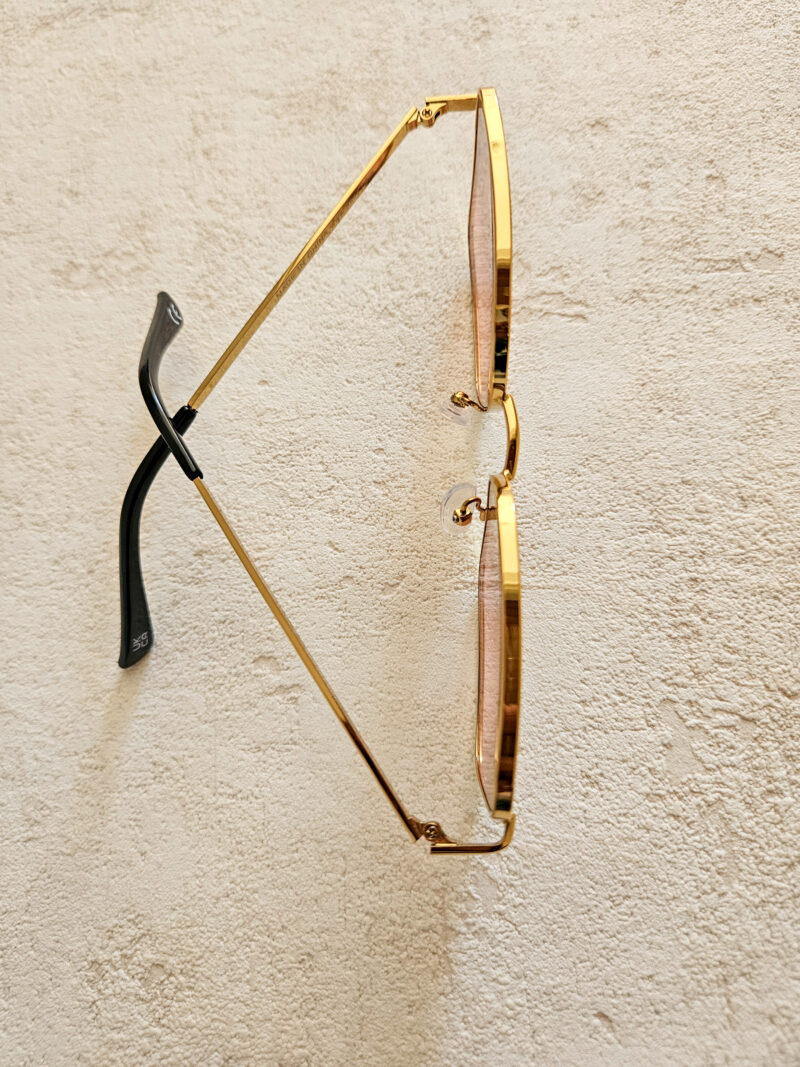 Lunettes de soleil en métal avec verres dégradés - Doré – Image 4