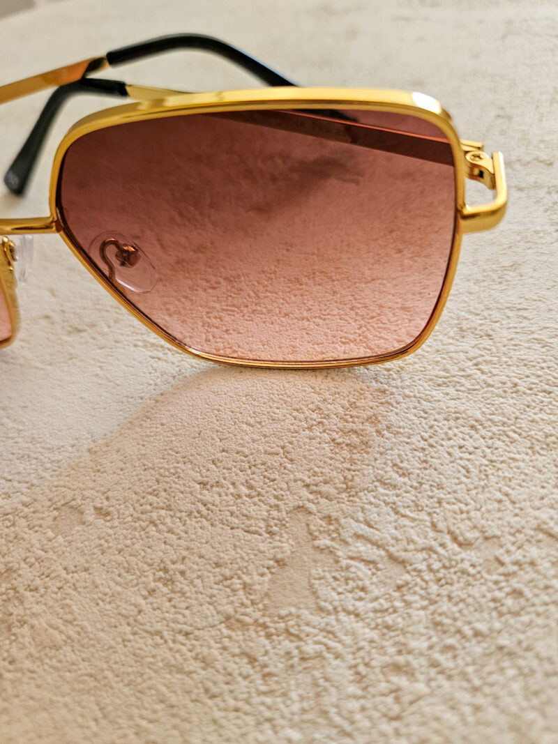 Lunettes de soleil en métal avec verres dégradés - Doré – Image 5