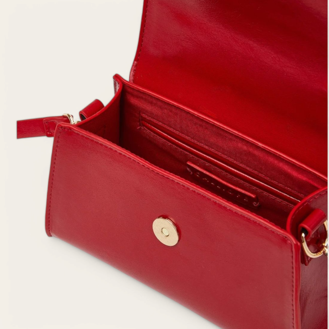 Mini sac de ville effet cuir - Rouge