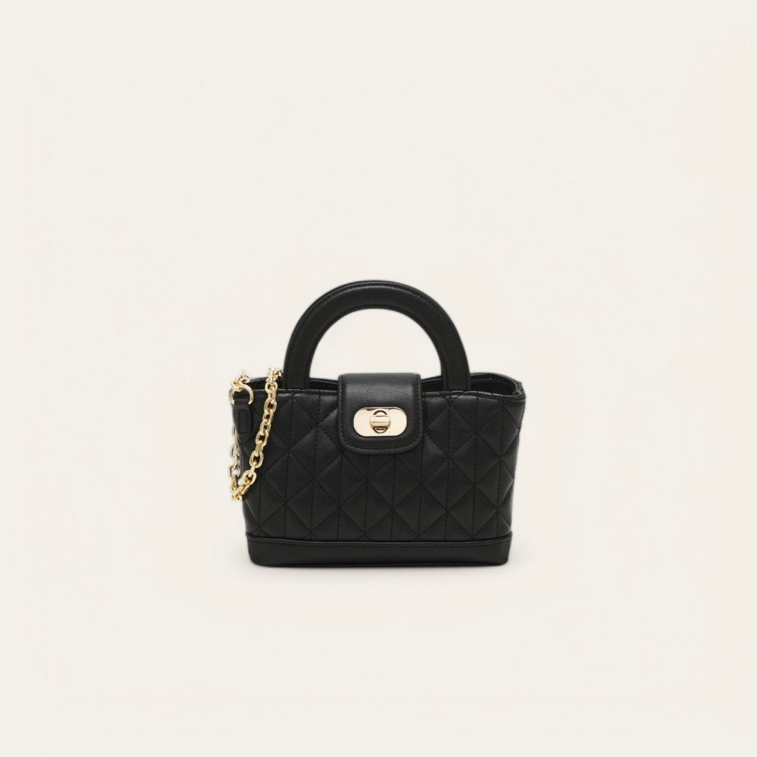 Mini sac matelassé avec chaîne - Noir