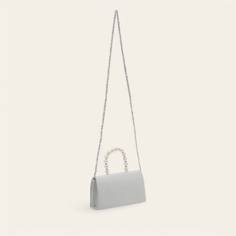 Pochette avec perles - Ivoire Ecru