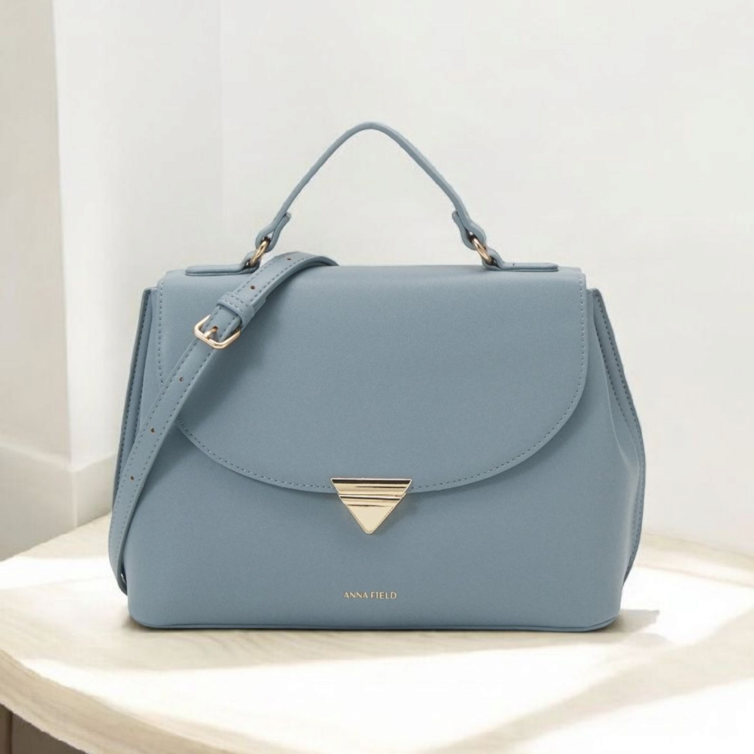 Sac à main détails doré - Bleu gris