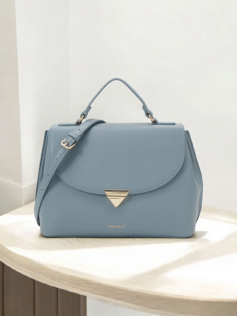 Sac à main détails doré - Bleu gris